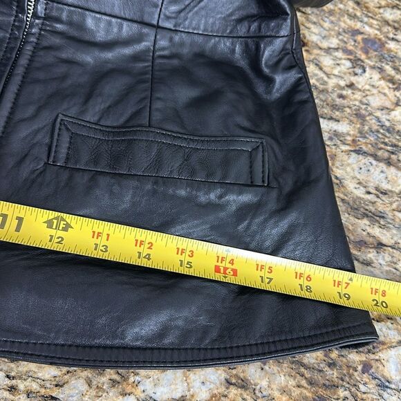 Marquis Vintage Black Leather Sleeveless Jacket Vest With Pockets Size 8 - Picture 7 of 8